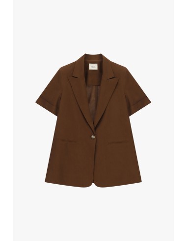Dixie blazer met korte mouwen, enkele rij knopen en paspelzakken
