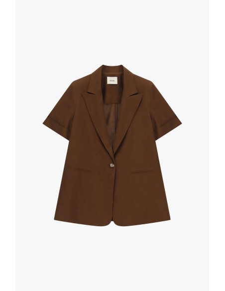 Dixie blazer met korte mouwen, enkele rij knopen en paspelzakken