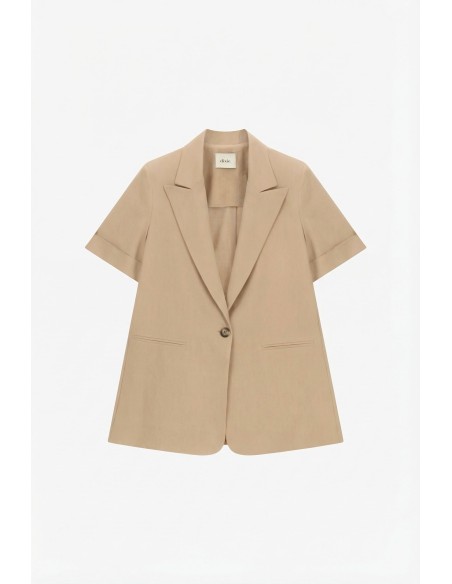 Blazer à manches courtes, croisé à un bouton, avec poches passepoilées Dixie
