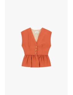 Gilet court avec boutons et volant froncé Dixie 2