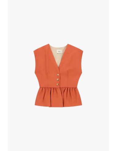 Gilet court avec boutons et volant froncé Dixie