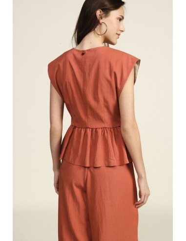 Gilet court avec boutons et volant froncé Dixie
