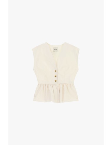 Gilet court avec boutons et volant froncé Dixie