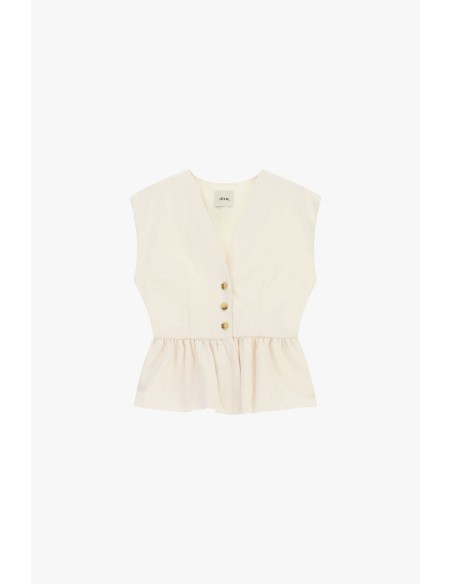 Gilet court avec boutons et volant froncé Dixie