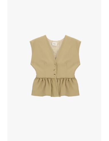 Gilet court avec boutons et volant froncé Dixie