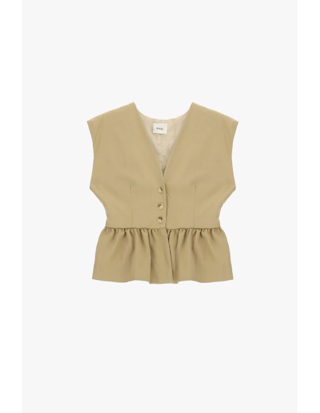 Gilet court avec boutons et volant froncé Dixie