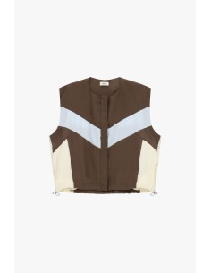 Gilet court à motif color block avec cordon de serrage Dixie 2