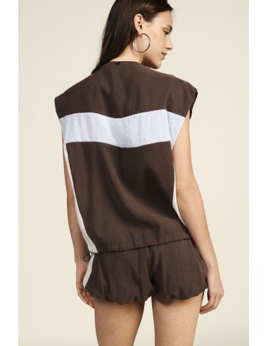 Kort vest met colorblockmotief en trekkoord van Dixie