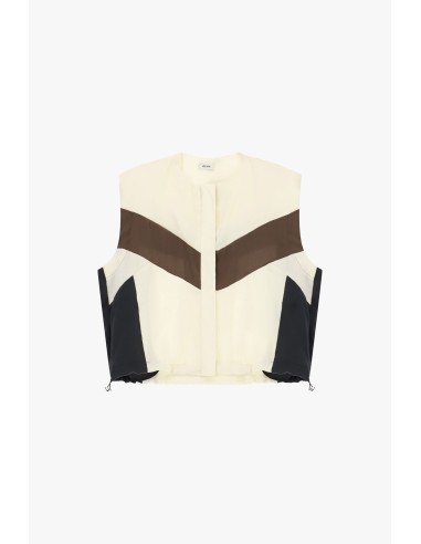 Kort vest met colorblockmotief en trekkoord van Dixie