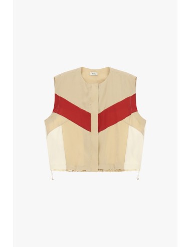 Gilet court à motif color block avec cordon de serrage Dixie