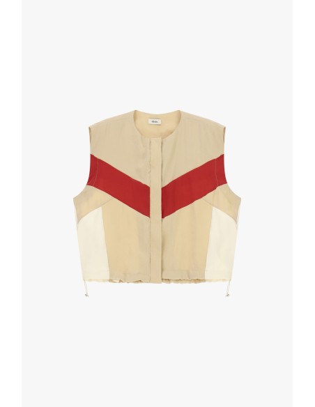 Gilet court à motif color block avec cordon de serrage Dixie