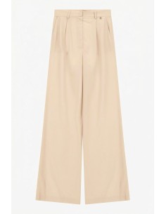 Dixie broek met hoge taille, wijde pijpen en plooien