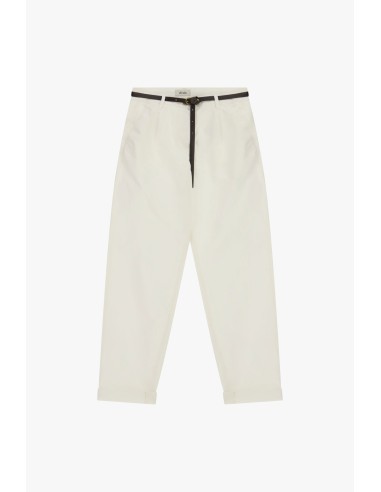 Pantalon Chino-Fit avec ceinture étroite et revers Dixie