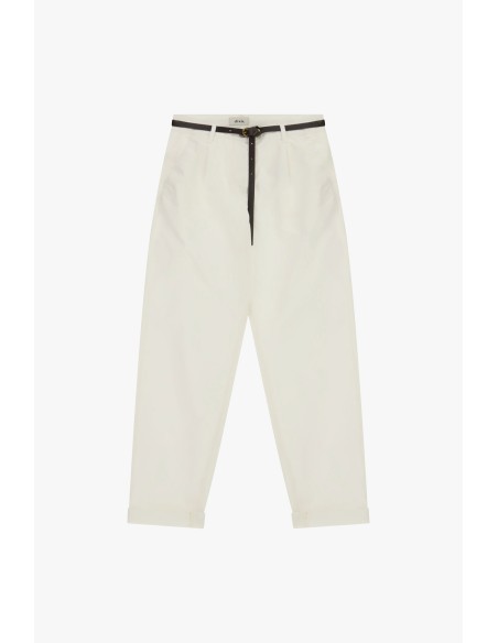 Pantalon Chino-Fit avec ceinture étroite et revers Dixie