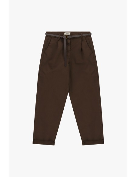 Chino-fit broek met smalle tailleband en omslagen van Dixie