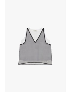 Top sans manches avec bordure Dixie contrastée 2