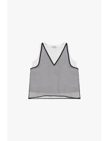 Top sans manches avec bordure Dixie contrastée