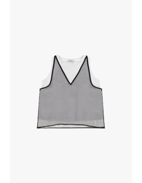 Top sans manches avec bordure Dixie contrastée