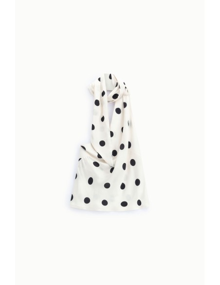 Dixie - Top asymétrique à pois avec écharpe
