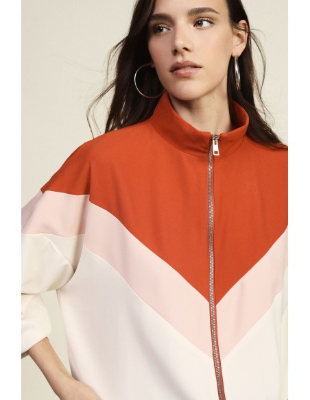 Blouson bombardier avec fermeture éclair et motif coloré Dixie