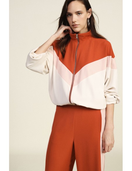 Blouson bombardier avec fermeture éclair et motif coloré Dixie