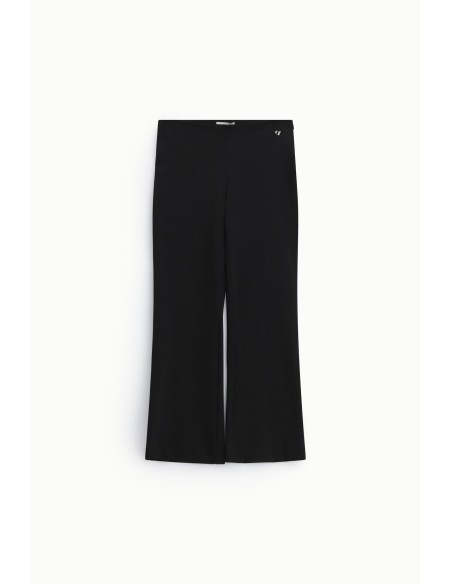 Dixie regular-fit broek met hoge taille en uitlopende pijpen