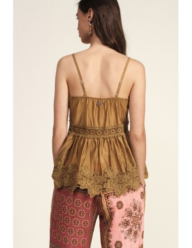 Top met dunne schouderbandjes en kanten details Dixie
