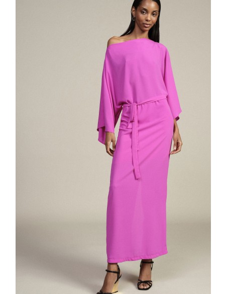 Robe midi à manches amples et ceinture Dixie