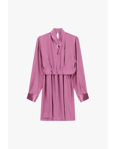 Robe courte à décolleté cache-cœur et manches longues Dixie