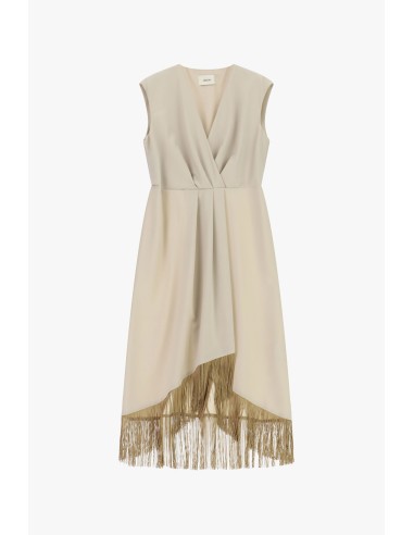 Robe midi sans manches à franges asymétriques Dixie