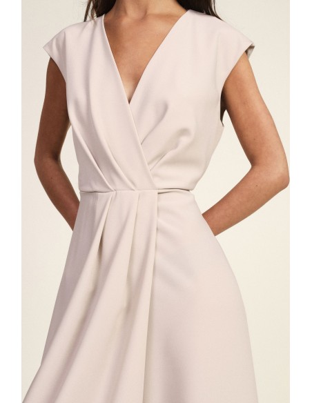 Robe midi sans manches à franges asymétriques Dixie
