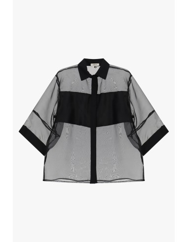Transparante oversized blouse met driekwartmouwen Dixie
