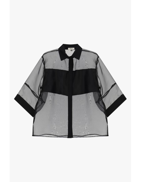 Chemisier oversize transparent à manches trois quarts Dixie