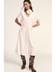 Robe midi avec drapé latéral et décolleté en V Dixie