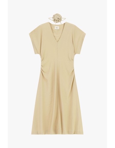 Robe midi avec drapé latéral et décolleté en V Dixie