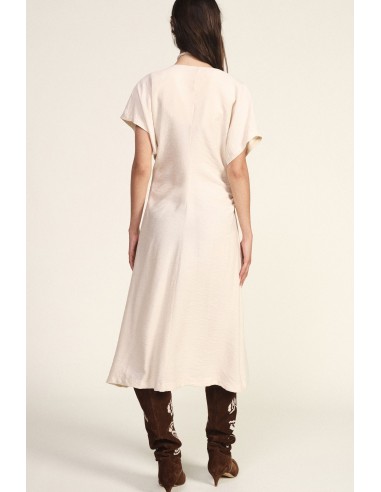 Robe midi avec drapé latéral et décolleté en V Dixie