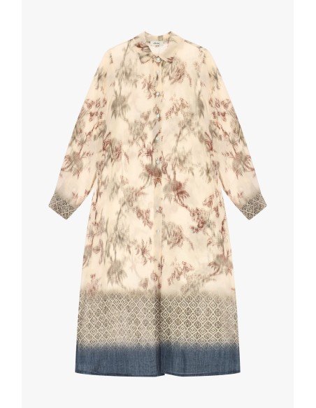Robe longue à imprimé floral avec boutons sur le devant Dixie