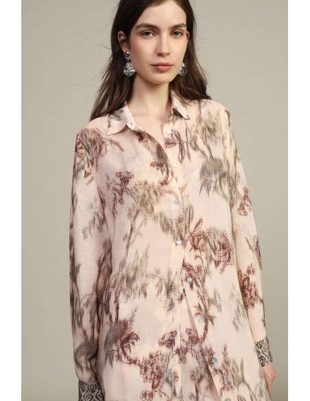 Robe longue à imprimé floral avec boutons sur le devant Dixie