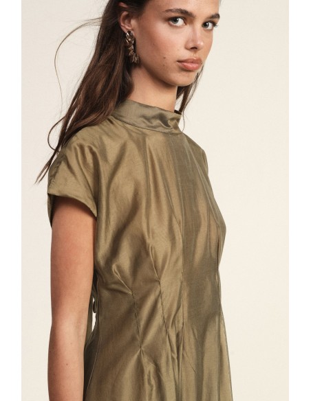 Robe midi évasée avec nœud au col Dixie
