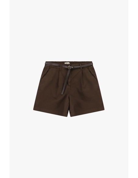 Dixie shorts met normale pasvorm, plooien en smalle tailleband