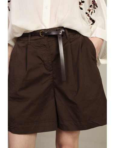 Dixie shorts met normale pasvorm, plooien en smalle tailleband