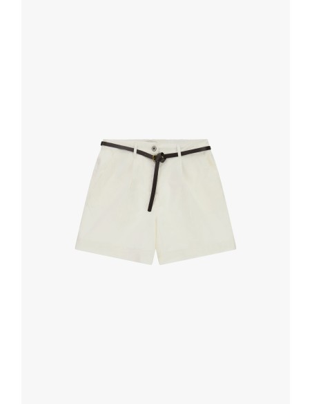 Short regular fit à pinces et ceinture fine Dixie