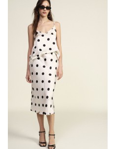 Jupe midi à pois évasée Dixie