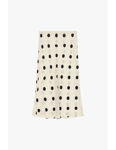 Jupe midi à pois évasée Dixie