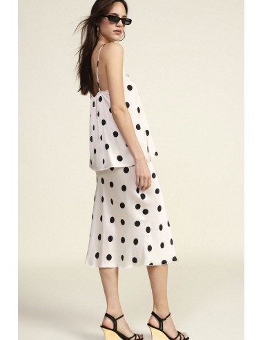 Jupe midi à pois évasée Dixie
