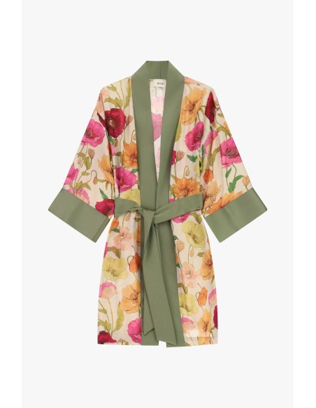 Manteau léger à motif floral avec ceinture Dixie
