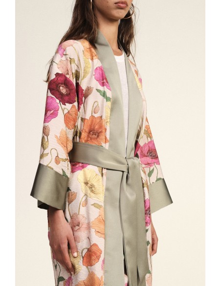 Manteau léger à motif floral avec ceinture Dixie