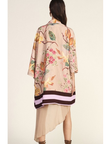 Manteau duster à motif floral et manches amples Dixie