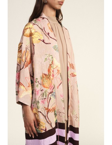 Dixie dusterjas met bloemenmotief en wijde mouwen