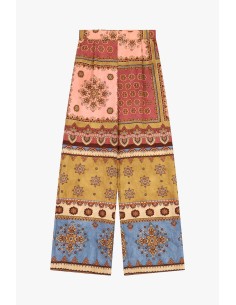Pantalon palazzo imprimé patchwork à jambes larges Dixie 2